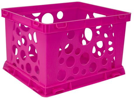 Storex Mini Crate, Neon Pink (case of 3) | Walmart Canada