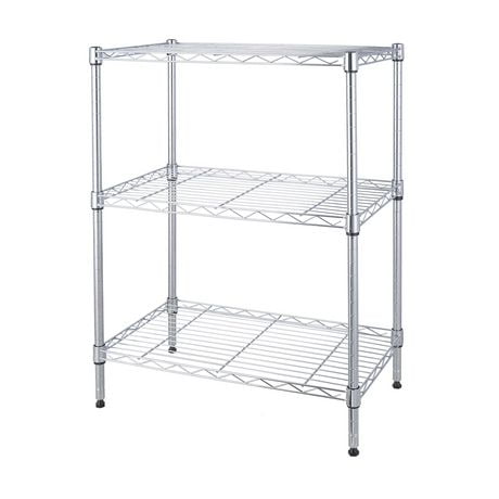 MAINSTAYS Adjustable Storage Shelving, Loading Capacity 103lbs Per Shelf, Chrome, 3-Tier, Assembled Size: 23Wx13Dx30H inch; Finish: Chrome