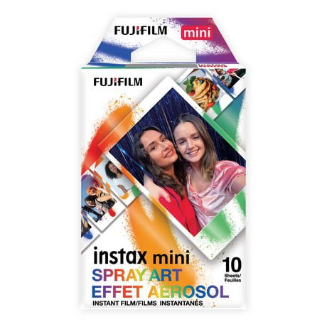 Films instantanés «Effet aérosol» INSTAX MINI (10 poses) Paquet de films instantanés aérosol