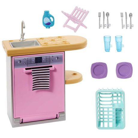 Barbie Furniture and Accessory Pack | Kids Toys | Dishwasher Theme, Ages 3+
