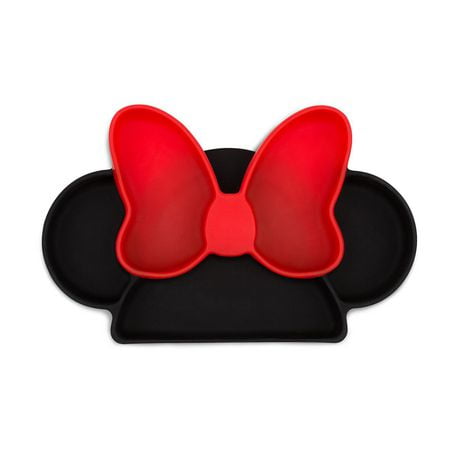 Bumkins Disney Silicone Grip Dish, Suction Plate, Divided Plate, Baby Toddler Plate, BPA Free, Microwave Dishwasher Safe - Minnie Mouse