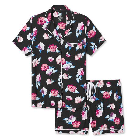 George Plus Women's Drapey Notch Pyjama Set | Walmart Canada