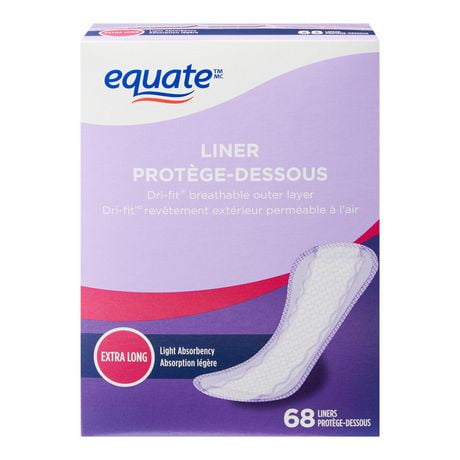 Equate Extra Long Unscented Everyday Pantiliners, 68 liners