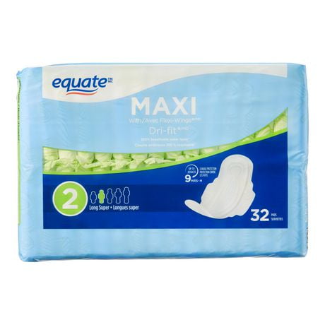 Equate Super Absorbency Maxi Pads, 32 count pack