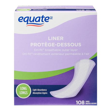 Equate Light Absorbency Everyday Pantiliner, 108 Pads, Long