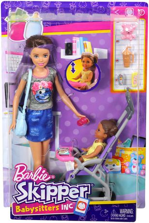 barbie coffret babysitter poussette