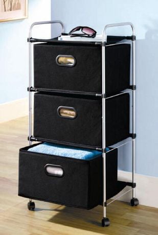 MAINSTAYS 3-Tier Drawer Cart With 3-Fabric Drawer | Walmart Canada