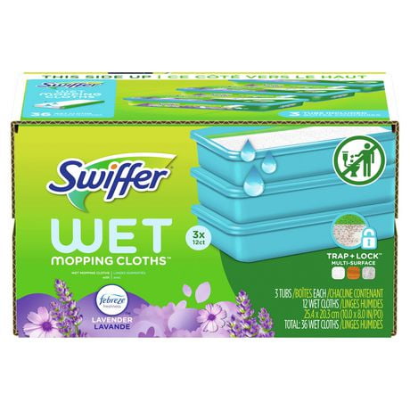 Swiffer Wet Mopping Cloths, Lavender, 12 count, Pack of 3 - Walmart.ca