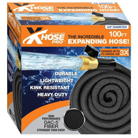 Xhose Pro DAC-5 50 Foot High Performance Lightweight Expandable Garden Hose with Brass Fittings, Garden hose