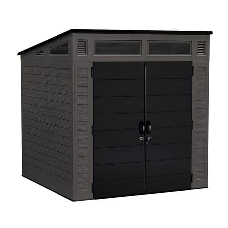 Suncast - Modernist® 7" x 7' Storage Shed - Peppercorn/Black