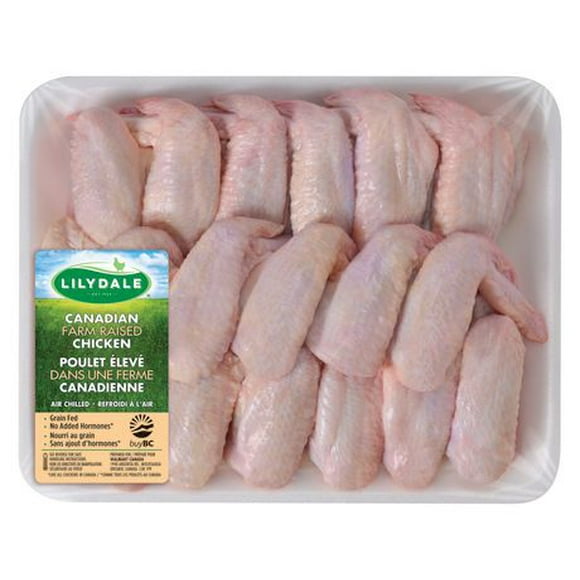Lilydale Whole Wings Value Pack, 15-20 pieces per tray, 1.15 - 1.45 kg