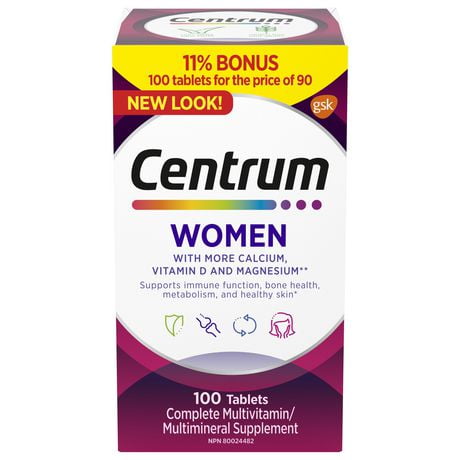 Centrum Women Multivitamin and Multimineral Supplement, Tablets,