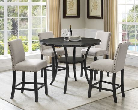 Brassex Inc Indira 5-Piece Pub Set, Table + 4 Stools, Beige - Walmart.ca