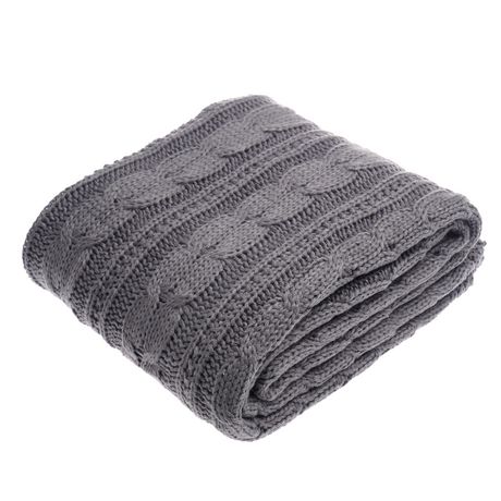 Dark Gray Cable Knit Throw Blanket | Walmart Canada