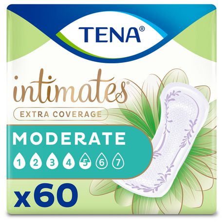 Serviettes d'incontinence TENA intimates, extra couverture, à absorption moyenne, 60 unités 60 unités