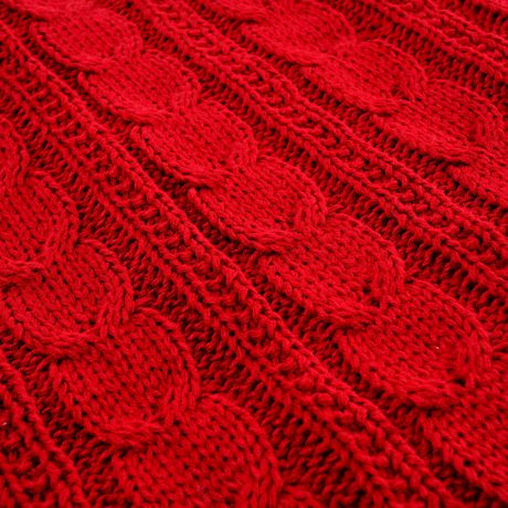 Red Cable Knit Throw Blanket | Walmart Canada