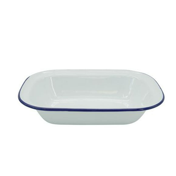 Enamel Pie Dish, with color rim, Size: 11"x8.3"x2.4"