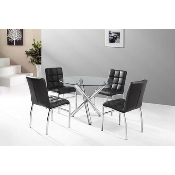 K-LIVING WESTON SOFT PU BACK AND SEAT WITH CHROME LEGS CHAIR IN BLACK (4 PER BOX)