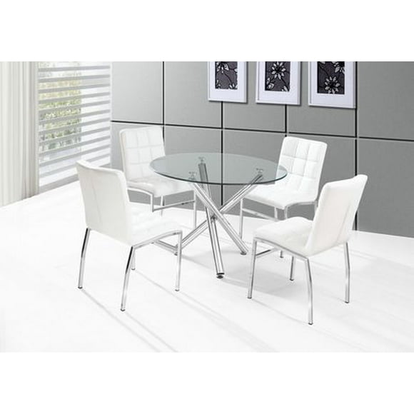 K-LIVING WESTON SOFT PU BACK AND SEAT WITH CHROME LEGS CHAIR IN WHITE (4 PER BOX)