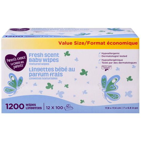 Parent's Choice Fresh Scent Textured Baby Wipes, 1200 wipes