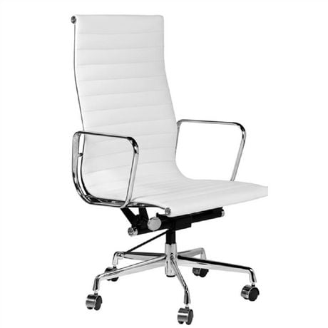 Office chair Tony high back in white Executive Conference  Lumbar Support Ergonomic