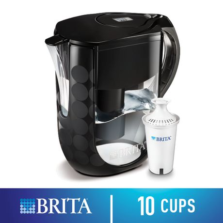 Brita Grand Water Filter Pitcher with 1 Standard Filter, Black Bubbles ...