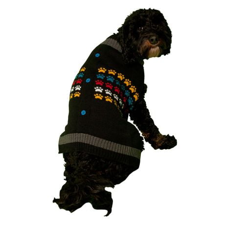 Holiday Time Pull pour chien noir Paw Cardigan
