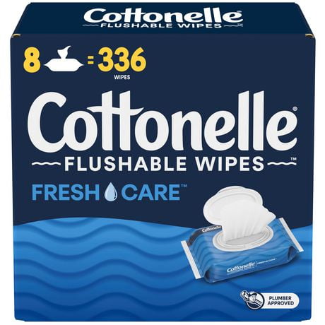 Cottonelle Flushable Wet Wipes Flip-Top Pack, 336 Count