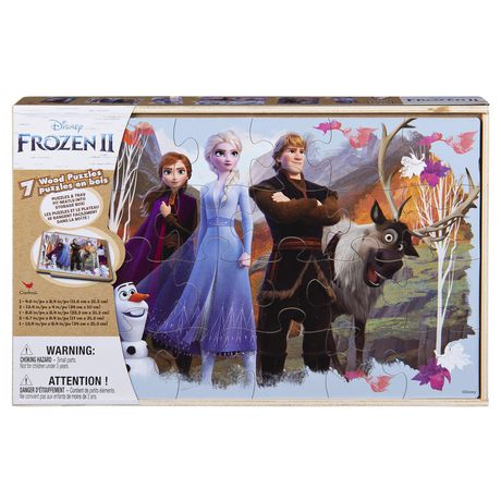 Cardinal Games Frozen 2 7-Pack Of Wood Puzzles With Storage Box, For Families And Kids Ages 4 And Up Multi