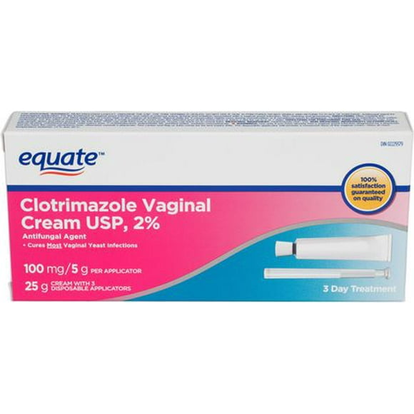 Equate Clotrimazole 2% Vaginal Cream - 3 Day Treatment, Clotrimazole 2% 25 g