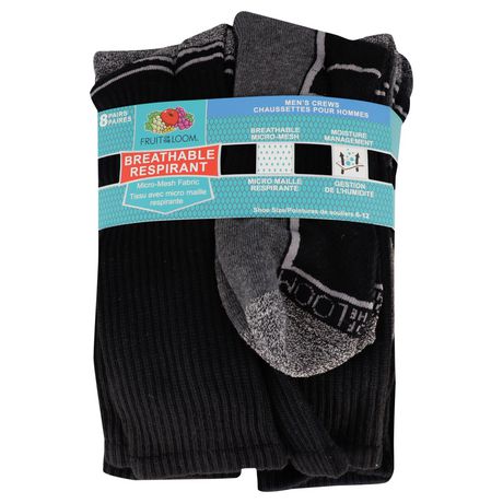 Fruit of the Loom - Mens Crew - Breathable 8 pack | Walmart Canada