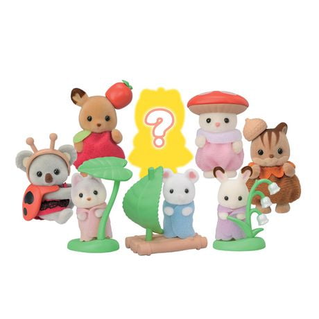 Calico Critters Baby Forest Costume Series Sac aveugle, ensemble surprise comprenant une figurine de poupée et un accessoire Figurine et accessoire