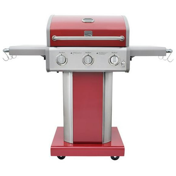 Kenmore - 3 Burner Pedestal Gas Grill - Red