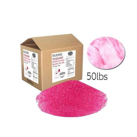 Box of 50 lbs Cotton Candy Floss Sugar Pink Bubble Gum