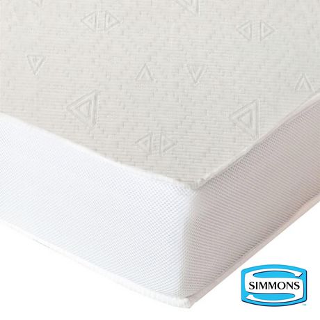 Simmons Silver Dreams 2-in-1 Crib Mattress & Simmons Quilted Polycotton ...