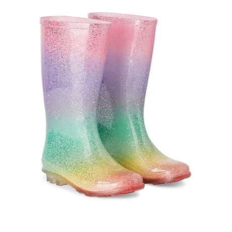 glitter rainbow boots