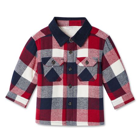 George Baby Boys' Lined Flannel Shirt | Walmart Canada