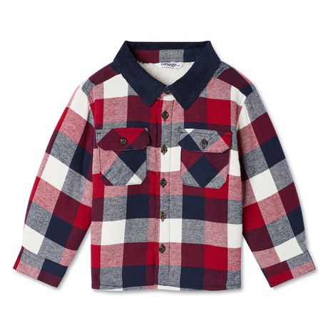 George Toddler Boys' Lined Flannel Shirt | Walmart Canada