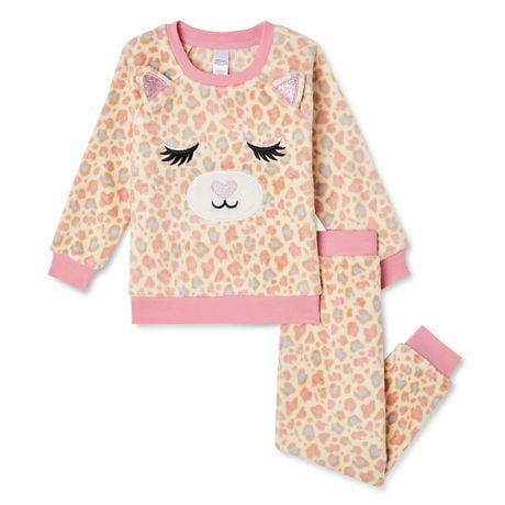 George Toddler Girls Plush Pajamas 2 Piece Set Walmart Ca   6000205550668 