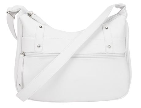 white cotton hobo bag