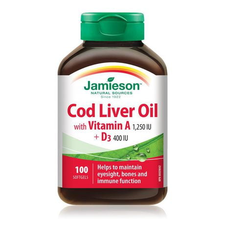 Jamieson Cod Liver Oil Softgels, 100 softgels