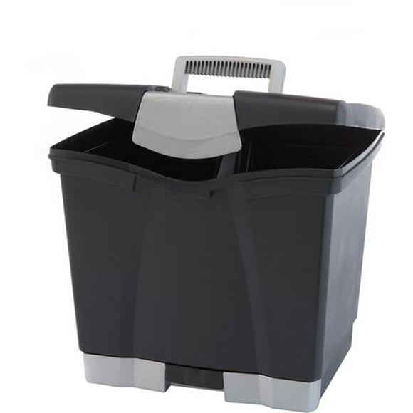 Storex Portable File Box - Black