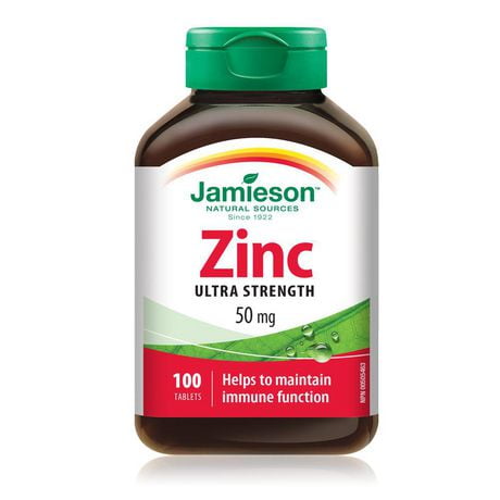 Jamieson Comprimés de Zinc 50 mg 100 comprimés