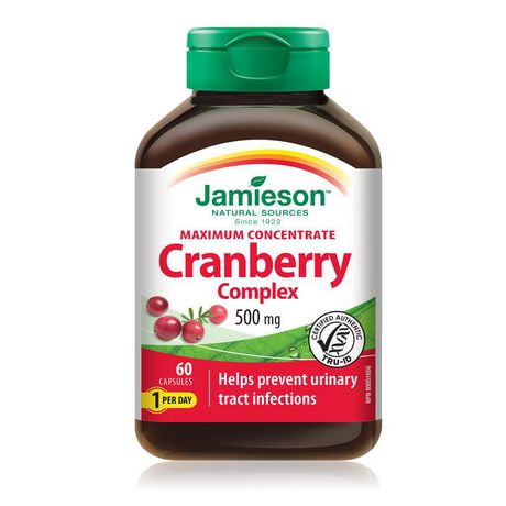 Jamieson Maximum Concentrate Cranberry Complex 500 mg 60 Capsules, 60 capsules