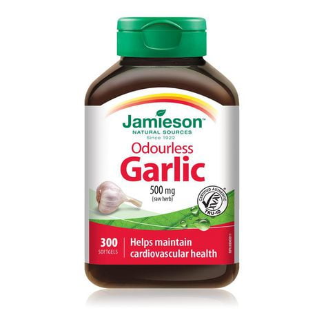 Jamieson Odourless Garlic 500 mg Softgels, 300 softgels