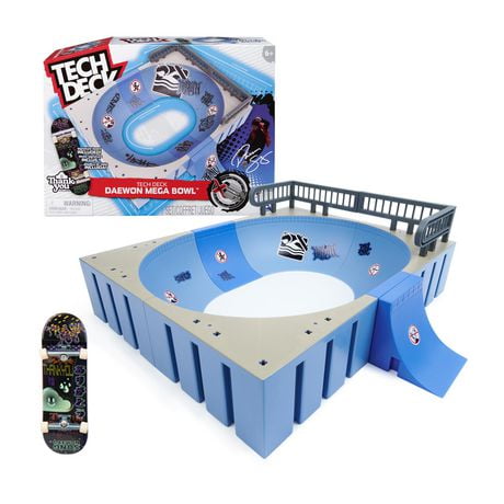 Tech Deck, Daewon Mega Bowl, X-Connect Park Creator, Customizable and Buildable Ramp Set with Exclusive Fingerboard, Kids Toy for Ages 6 and up, Tech Deck Fingerboard