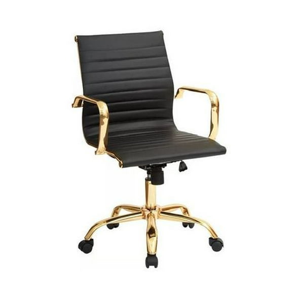 Chaise de bureau Toni Low back in Luxury Black & Gold Executive Conference Support lombaire ergonomique