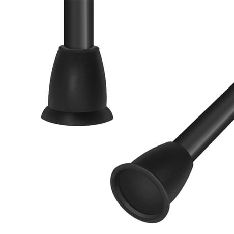 Hugo Black Ultra-Grip Edge Cane Tip with Bell Design, 0.75"
