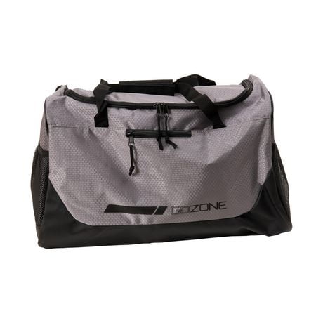 GoZone Lite Gym Bag – Grey/Black, With mesh side slip pockets