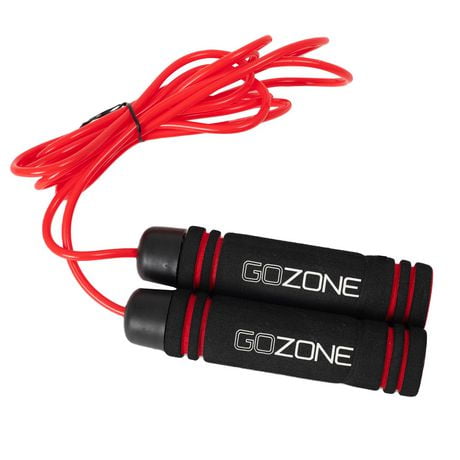 Corde à sauter alourdie 1 lb GoZone – Rouge/noir Longueur réglable